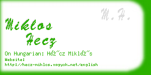 miklos hecz business card